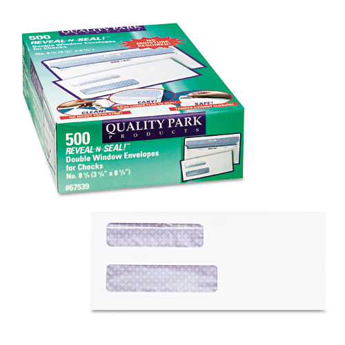 Image of Quality Park™ Reveal-N-Seal Envelope, #8 5/8, Commercial Flap, Self-Adhesive Closure, 3.63 X 8.63, White, 500/Box