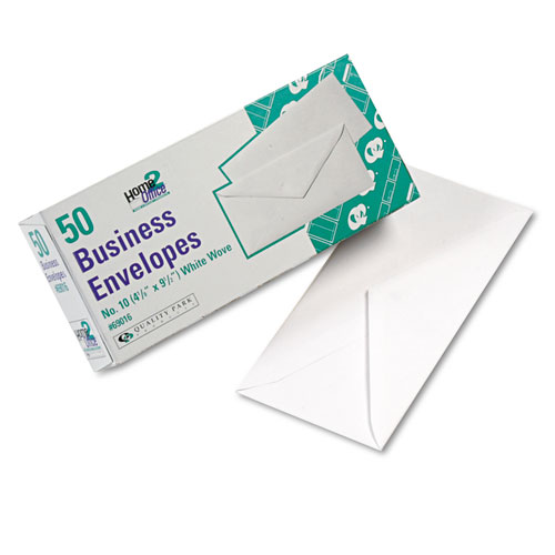 White Wove Business Envelope Convenience Packs, 10, Bankers Flap, Gummed Closure, 4.13 x 9.5, White, 50/Box