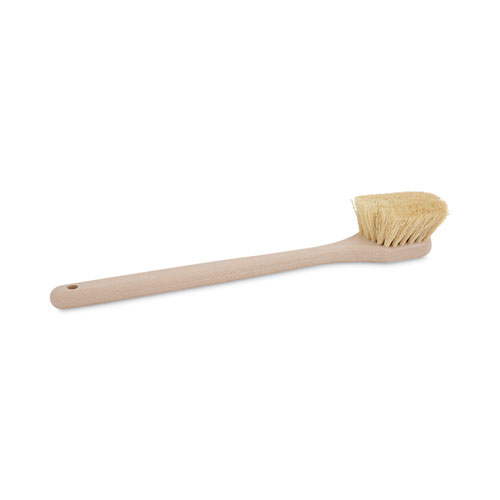 Boardwalk® Utility Brush, Cream Tampico Bristles, 5.5" Brush, 14.5" Tan Plastic Handle