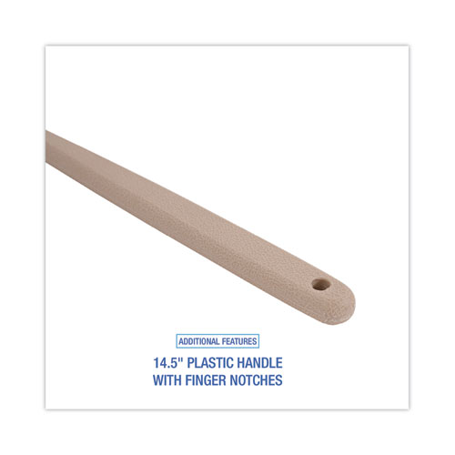 Image of Boardwalk® Utility Brush, Cream Tampico Bristles, 5.5" Brush, 14.5" Tan Plastic Handle