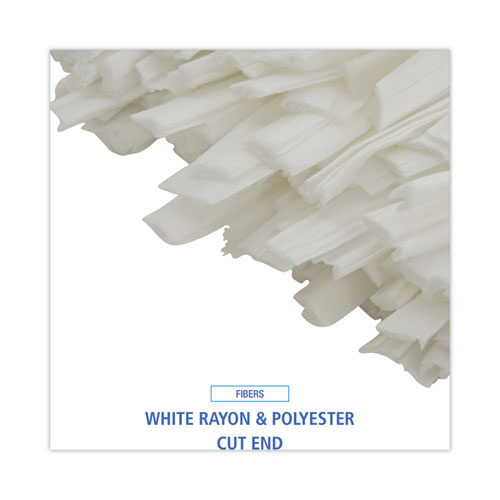 Image of Boardwalk® Nonwoven Cut End Edge Mop, Rayon/Polyester, #24, White, 12/Carton