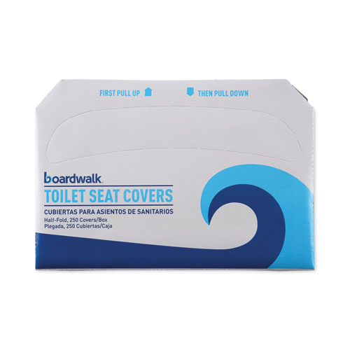 Boardwalk® Premium Half-Fold Toilet Seat Covers, 14.17 x 16.73, White, 250 Covers/Sleeve, 4 Sleeves/Carton