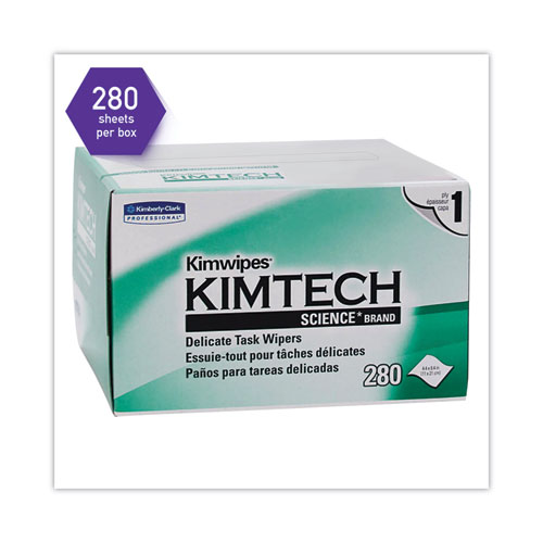 Image of Kimtech™ Kimwipes Delicate Task Wipers, 1-Ply, 4.4 X 8.4, Unscented, White, 280/Box, 30 Boxes/Carton