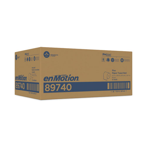 enMotion Flex Paper Towel Roll, 1-Ply, 8.2" x 550 ft, Brown, 6 Rolls/Carton