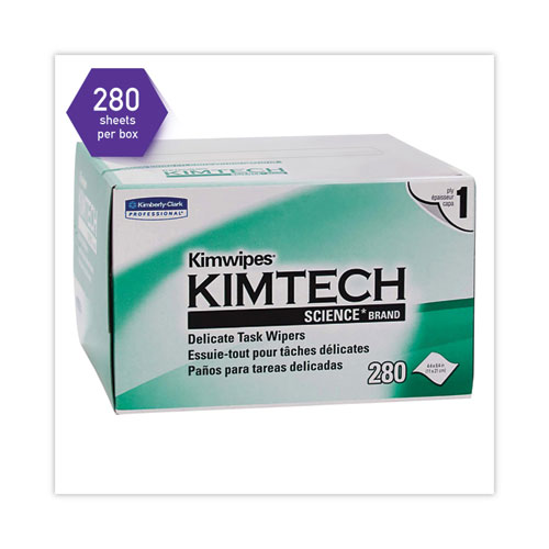 Image of Kimtech™ Kimwipes, Delicate Task Wipers, 1-Ply, 4.4 X 8.4, Unscented, White, 286/Box, 60 Boxes/Carton