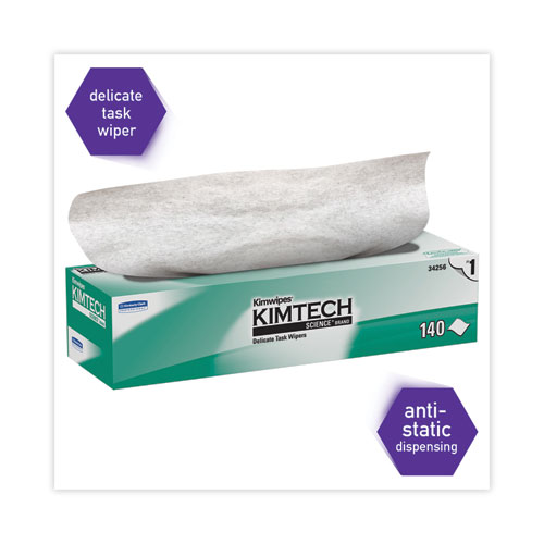 Image of Kimtech™ Kimwipes Delicate Task Wipers, 1-Ply, 14.7 X 16.6, Unscented, White, 144/Box