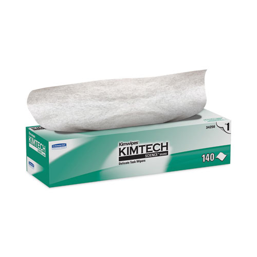 Image of Kimtech™ Kimwipes Delicate Task Wipers, 1-Ply, 14.7 X 16.6, Unscented, White, 144/Box, 15 Boxes/Carton