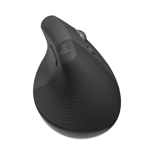 Image of Logitech® Lift Vertical Ergonomic Mouse, 2.4 Ghz Frequency/32 Ft Wireless Range, Right Hand Use, Graphite