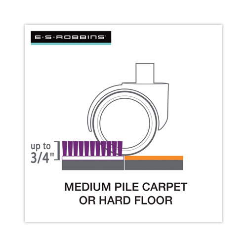 Image of Es Robbins® Floor+Mate, For Hard Floor To Medium Pile Carpet Up To 0.75", 46 X 48, Black