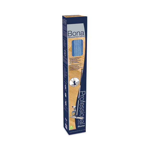 Image of Bona® Hardwood Floor Care Kit, 18" Wide Microfiber Head, 72" Silver/Blue Aluminum Handle