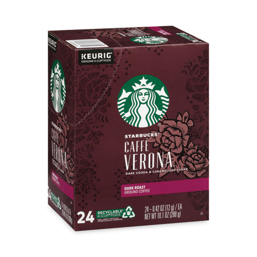 Image of Starbucks® Caffe Verona Coffee K-Cups Pack, 24/Box, 4 Boxes/Carton
