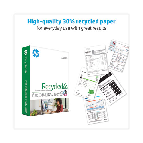 Image of Hp Papers Recycled30 Paper, 92 Bright, 20 Lb Bond Weight, 8.5 X 11, White, 500 Sheets/Ream, 10 Reams/Carton