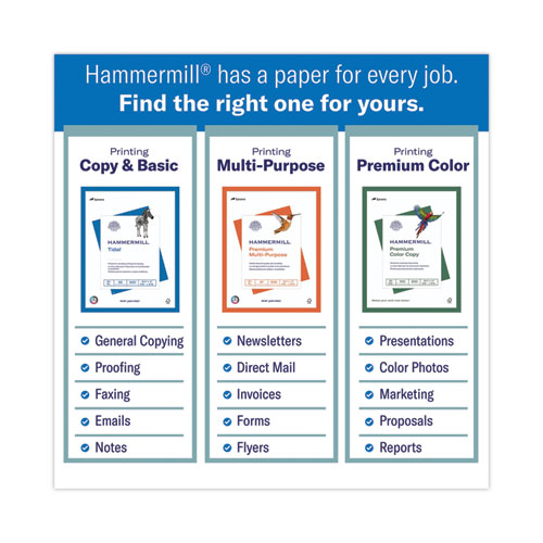 Image of Hammermill® Premium Color Copy Print Paper, 100 Bright, 32 Lb Bond Weight, 8.5 X 11, Photo White, 500/Ream