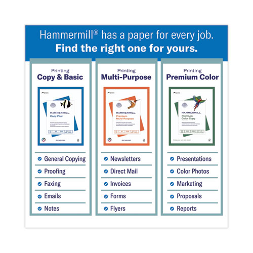 Image of Hammermill® Copy Plus Print Paper, 92 Bright, 20 Lb Bond Weight, 8.5 X 11, White, 500 Sheets/Ream, 5 Reams/Carton