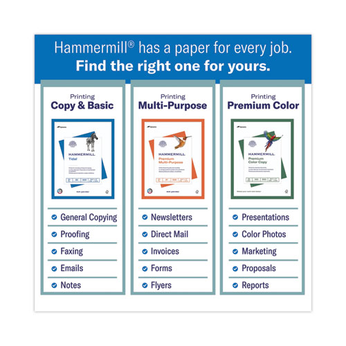 Image of Hammermill® Premium Color Copy Print Paper, 100 Bright, 28 Lb Bond Weight, 8.5 X 11, Photo White, 500/Ream