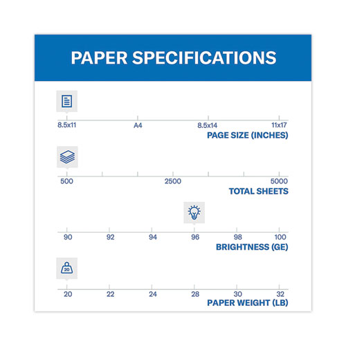 Image of Hammermill® Fore Multipurpose Print Paper, 96 Bright, 20 Lb Bond Weight, 8.5 X 11, White, 500 Sheets/Ream