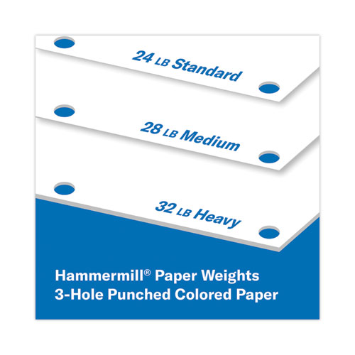 Image of Hammermill® Premium Laser Print Paper, 98 Bright, 3-Hole, 24 Lb Bond Weight, 8.5 X 11, White, 500/Ream