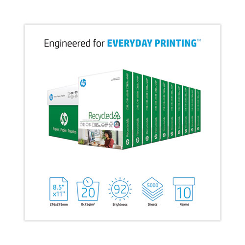 Recycled30 Paper, 92 Bright, 20 lb Bond Weight, 8.5 x 11, White, 500 Sheets/Ream, 10 Reams/Carton
