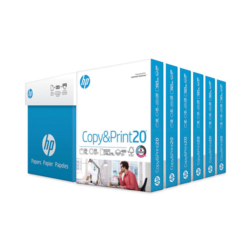 Hp Papers Copyandprint20 Paper, 92 Bright, 20 Lb Bond Weight, 8.5 X 11, White, 400 Sheets/Ream, 6 Reams/Carton