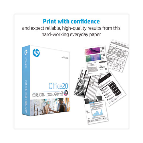 Image of Hp Papers Office20 Paper, 92 Bright, 20 Lb Bond Weight, 8.5 X 11, White, 500 Sheets/Ream, 5 Reams/Carton
