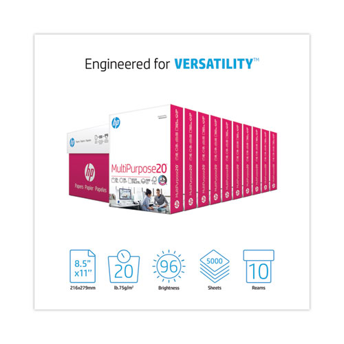 Image of Hp Papers Multipurpose20 Paper, 96 Bright, 20 Lb Bond Weight, 8.5 X 11, White, 500 Sheets/Ream, 10 Reams/Carton