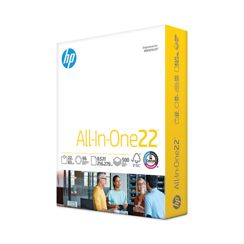 HP Papers All-In-One22 Paper, 96 Bright, 22 lb Bond Weight, 8.5 x 11, White, 500/Ream