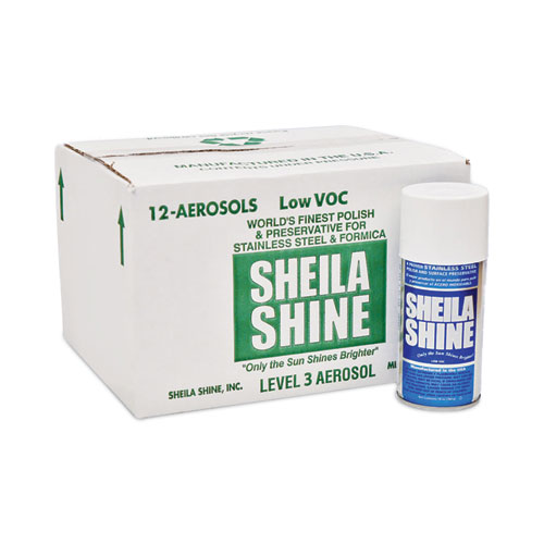 Sheila Shine Low Voc Stainless Steel Cleaner And Polish, 10 Oz Spray Can, 12/Carton