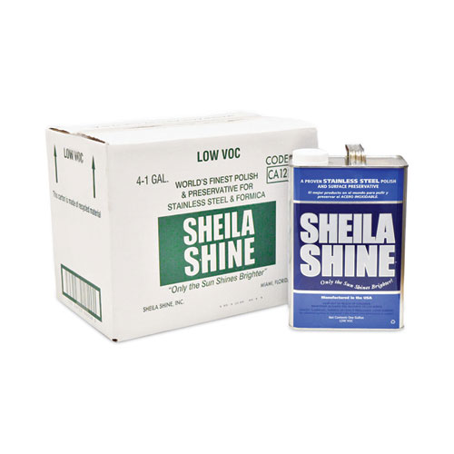 Sheila Shine Low Voc Stainless Steel Cleaner And Polish, 1 Gal Can, 4/Carton