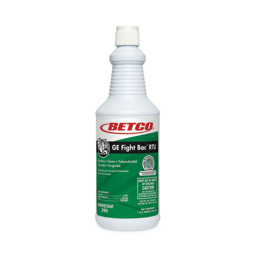 GE Fight Bac RTU Disinfectant, Fresh Scent, 32 oz Bottle, 12/Carton