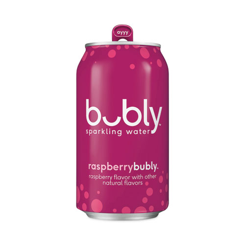 Flavored Sparkling Water, Raspberry, 12 oz Can, 8 Cans/Pack, 3 Packs/Carton