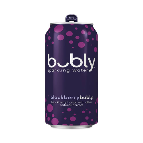 Flavored Sparkling Water, Blackberry, 12 oz Can, 8 Cans/Pack, 3 Packs/Carton