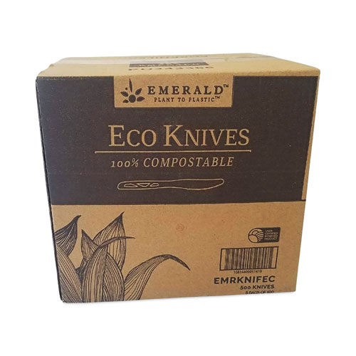 Plant to Plastic Compostable Cutlery, Knife, White, 1,000/Carton