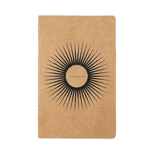 Image of Denik Kraft Layflat Softcover Notebook, I'M Doing My Best, Medium/College Rule, Desert Sand/Black Cover, (72) 8 X 5 Sheets