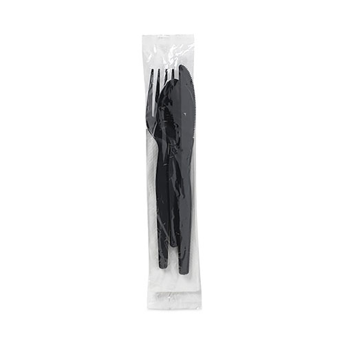 Individually Wrapped Heavyweight Cutlery Set, Fork/Knife/Spoon/Napkin, 250/Carton