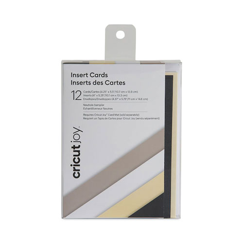 Cricut® Joy Insert Cards, 4.25 X 5.5, 12 Assorted Color Cards/12 Black Inserts/12 White Envelopes