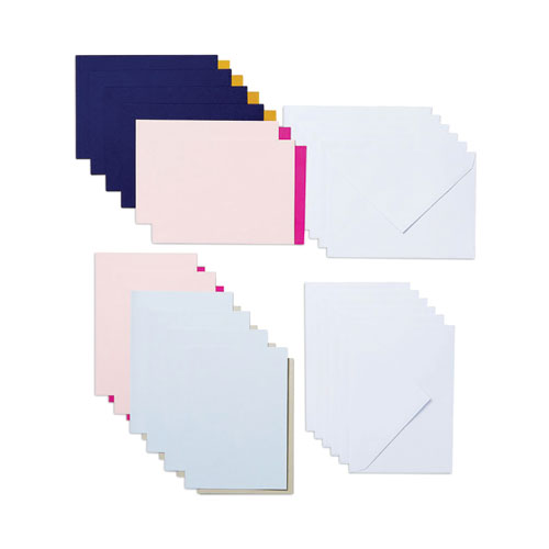 Joy Insert Cards, 4.5 x 6.25, 12 Assorted Color Cards/12 Assorted Color Inserts/12 White Envelopes