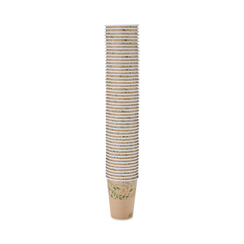 Image of Dixie® Ecosmart Recycled Fiber Hot/Cold Cups, 12 Oz, Kraft/Green, 50/Sleeve, 20 Sleeves/Carton