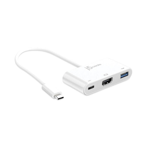 Image of USB-C to HDMI/USB Adapter, 7.87", White