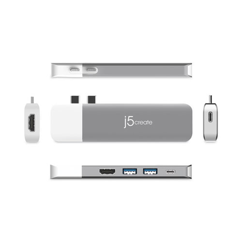 Image of J5Create® Ultradrive Usb-C Dual Display Modular Minidock, Silver