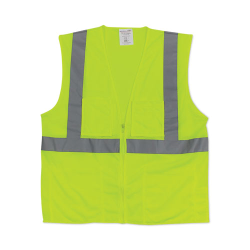 Image of Zipper Safety Vest, 2X-Large, Hi-Viz Lime Yellow