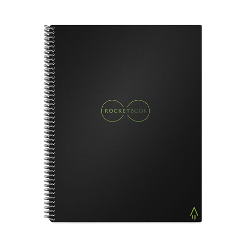 Image of Rocketbook Core Smart Notebook, Medium/College Rule, Black Cover, (16) 11 X 8.5 Sheets