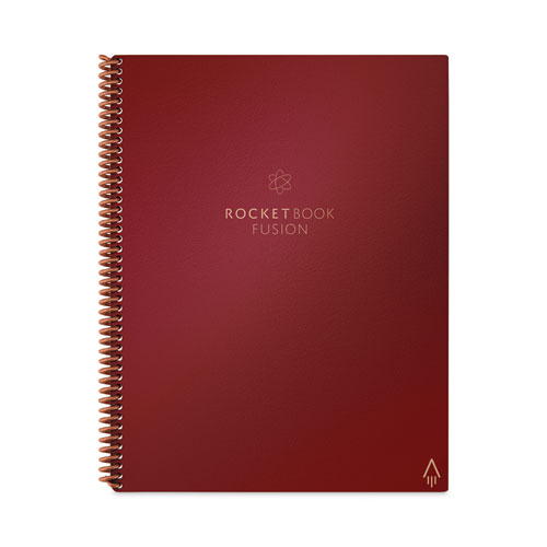 Image of Rocketbook Fusion Smart Notebook, Seven Assorted Page Formats, Scarlet Sky Cover, (21) 11 X 8.5 Sheets