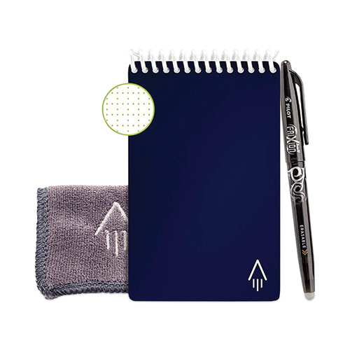 Image of Rocketbook Mini Notepad, Midnight Blue Cover, Dot Grid Rule, 3 X 5.5, White, 24 Sheets