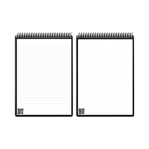 Flip Smart Notepad, Black Cover, Lined/Dot Grid Rule, 8.5 x 11, White, 16 Sheets