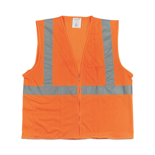 Zipper Safety Vest, Large, Hi-Viz Orange