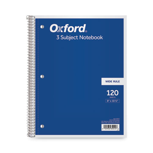 Image of Coil-Lock Wirebound Notebooks, 3-Hole Punched, 3-Subject, Wide/Legal Rule, Randomly Assorted Covers, (120) 10.5 x 8 Sheets
