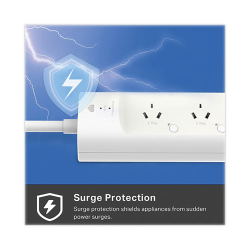 Kasa Smart WiFi 3-Outlet Power Strip, 3 AC Outlets/2 USB Ports, White