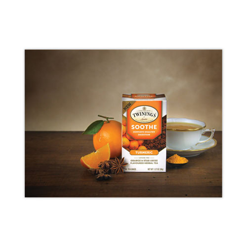 Image of Twinings® Soothe Decaf Orange And Star Anise Herbal Tea Bags, 0.07 Oz Bag, 18/Box