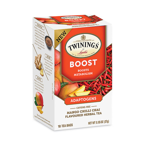 Image of Twinings® Boost Mango Chili Chai Herbal Tea Bags, 0.95 Oz, 18/Box