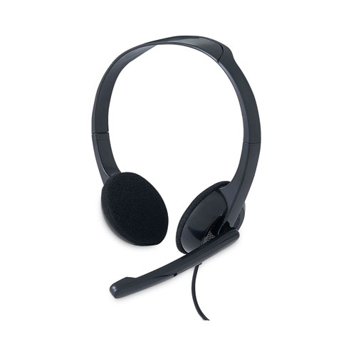 70721 Binaural Over The Head Headset with Microphone, Black